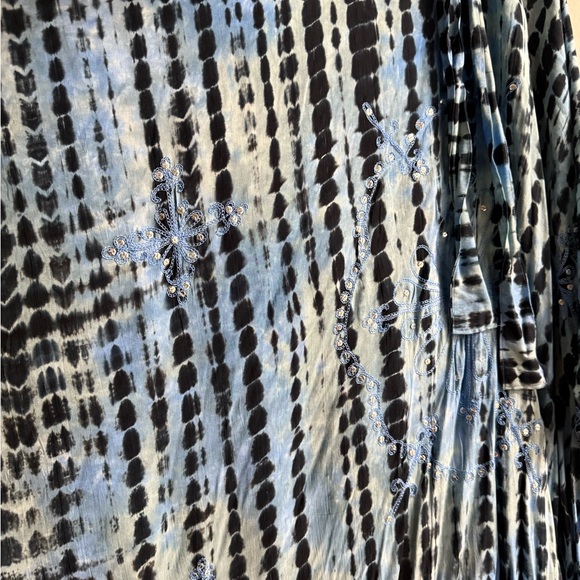 NWOT Style Park1 Blue Tie-Dye Kimono Cover-Up - Picture 5 of 9
